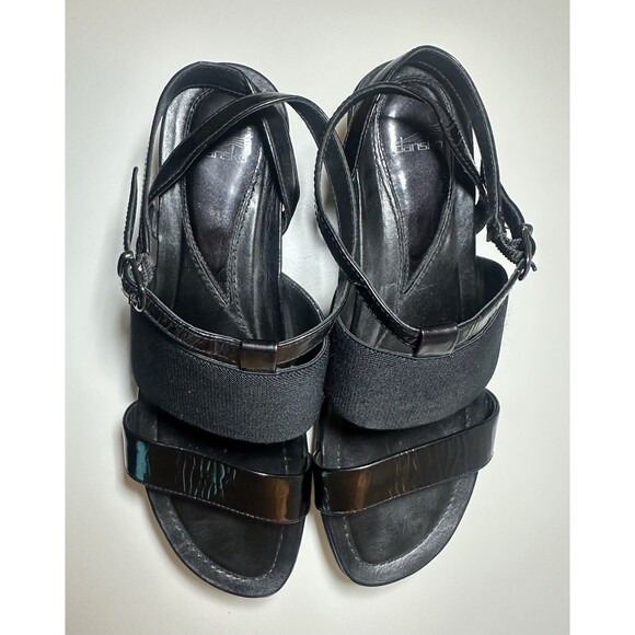 DANSKO Addison Wedge Strappy Black Patent Leather Sandals Women US 10.5-11 EU 41 - Picture 6 of 14
